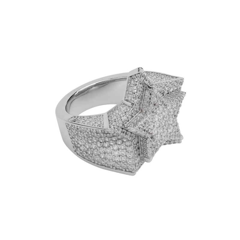 Diamond Star Ring - White Gold