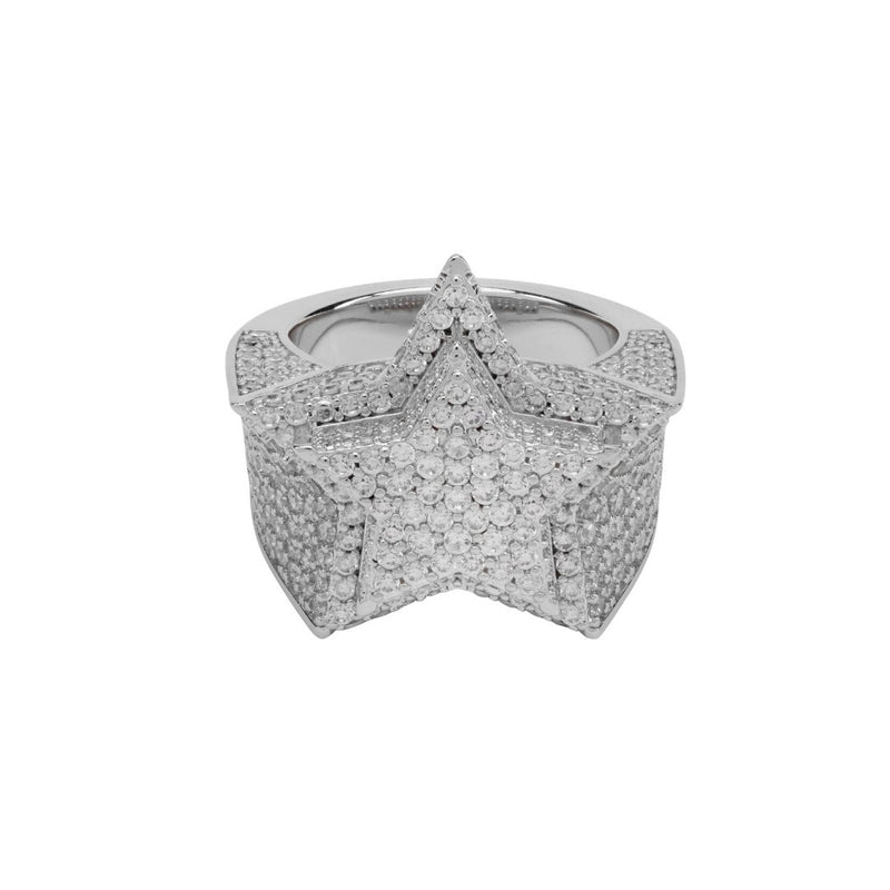 Diamond Star Ring - White Gold