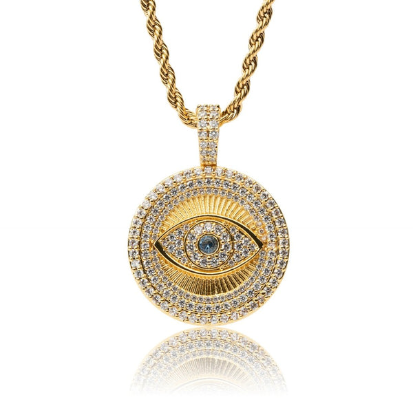 Iced Eye Pendant - Gold