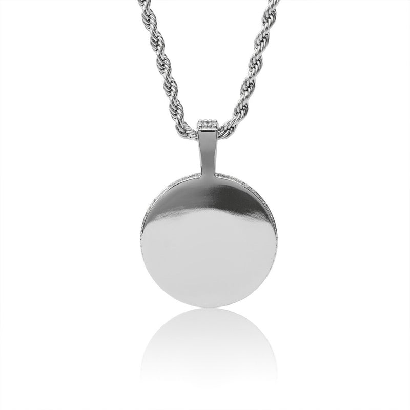 Iced Eye Pendant - White Gold