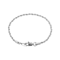 3mm Rope Bracelet - White Gold