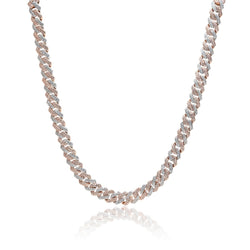 10mm Diamond Prong Link Chain - 2 Tone